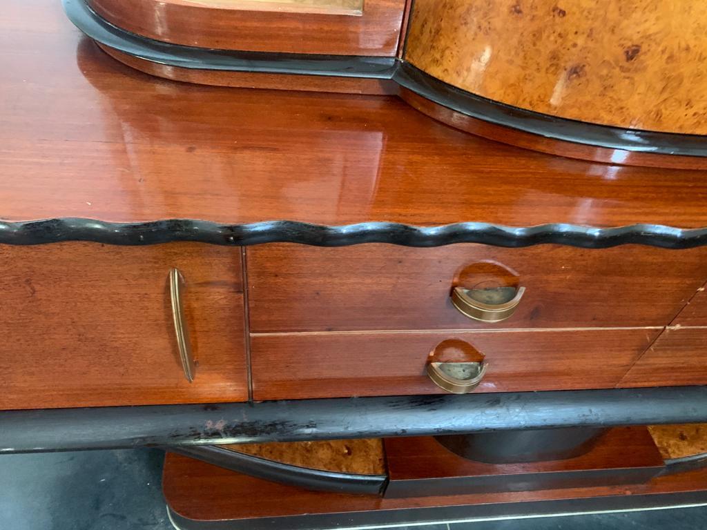 Mid-20th Century Art Deco Mahogany Sideboard or Showcase, 1930s For Sale