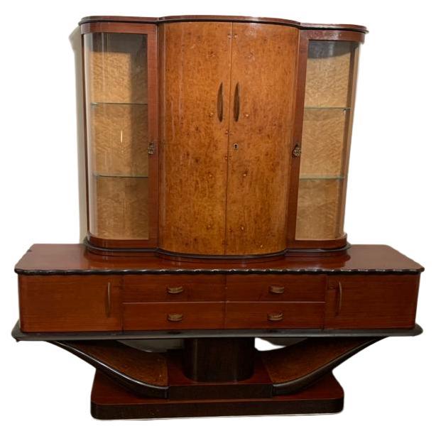 Art Deco Mahogany Sideboard or Showcase, 1930s For Sale