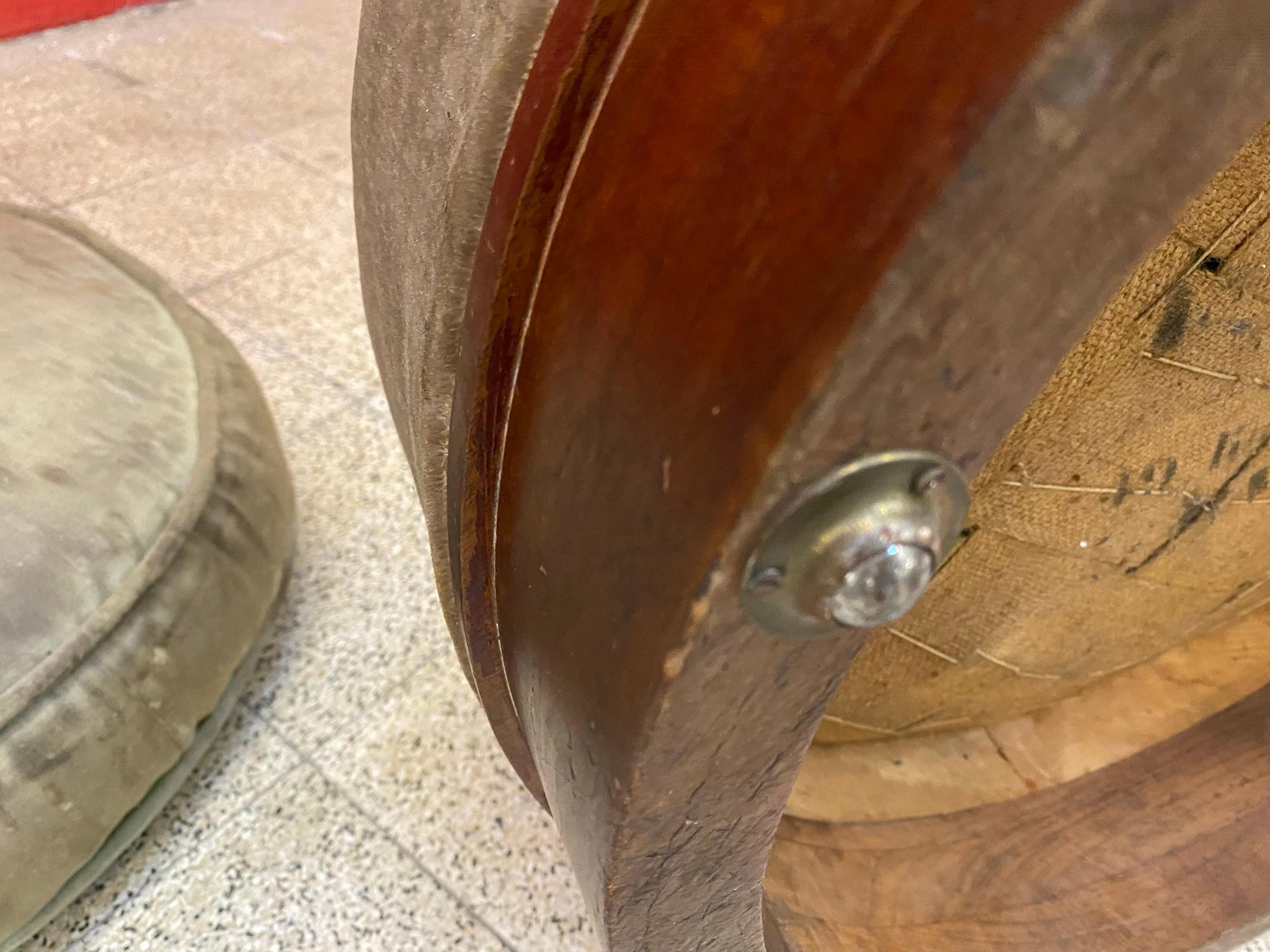 Art Deco walnut Stool circa 1930 in the Style of DIM For Sale 5