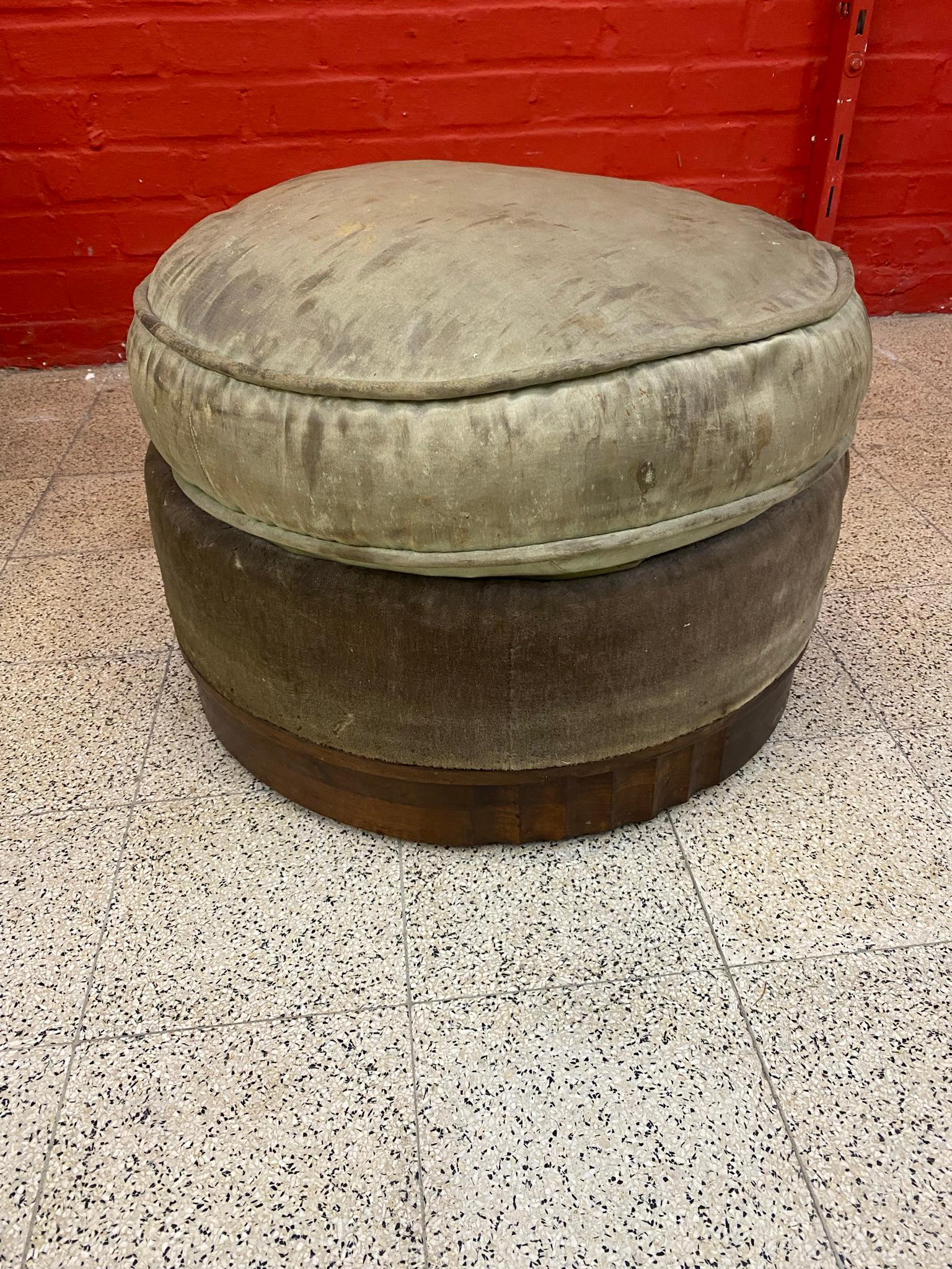 Art Deco walnut Stool circa 1930 in the Style of DIM For Sale 7