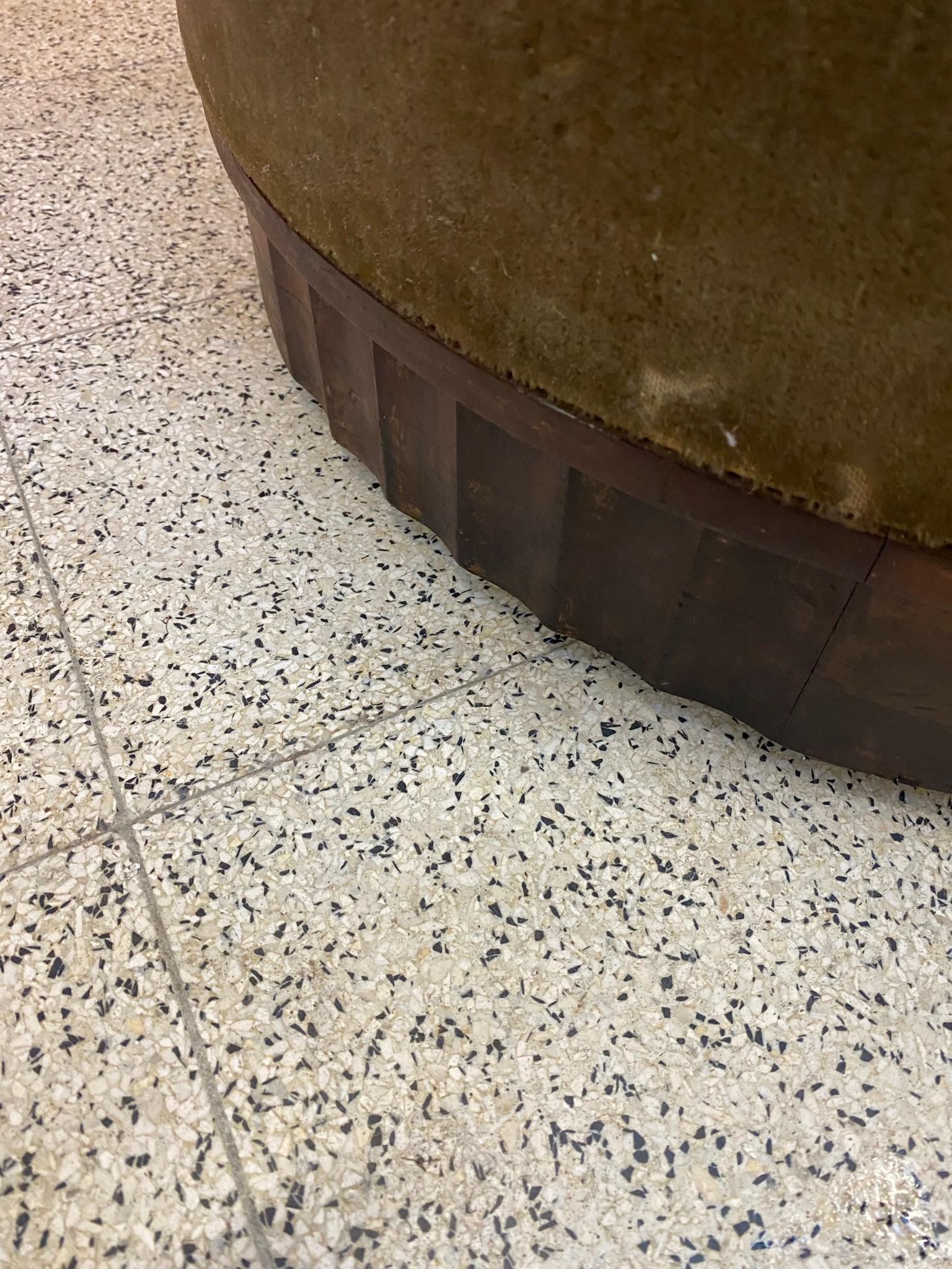 Walnut Art Deco walnut Stool circa 1930 in the Style of DIM For Sale
