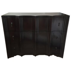 Mahogany Three-Drawer Dresser or Nightstand , Art Deco and Transitional