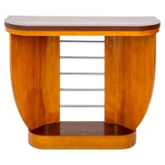 Art Deco Mahogany 
Walnut Two-Tier Console Table