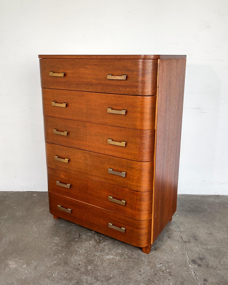 Art Deco Mahogany Wood Highboy Dresser 1920s Vintage at 1stDibs