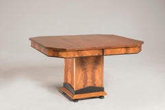 Art Deco Wood Squared Extendable Table Up to 12 Seats