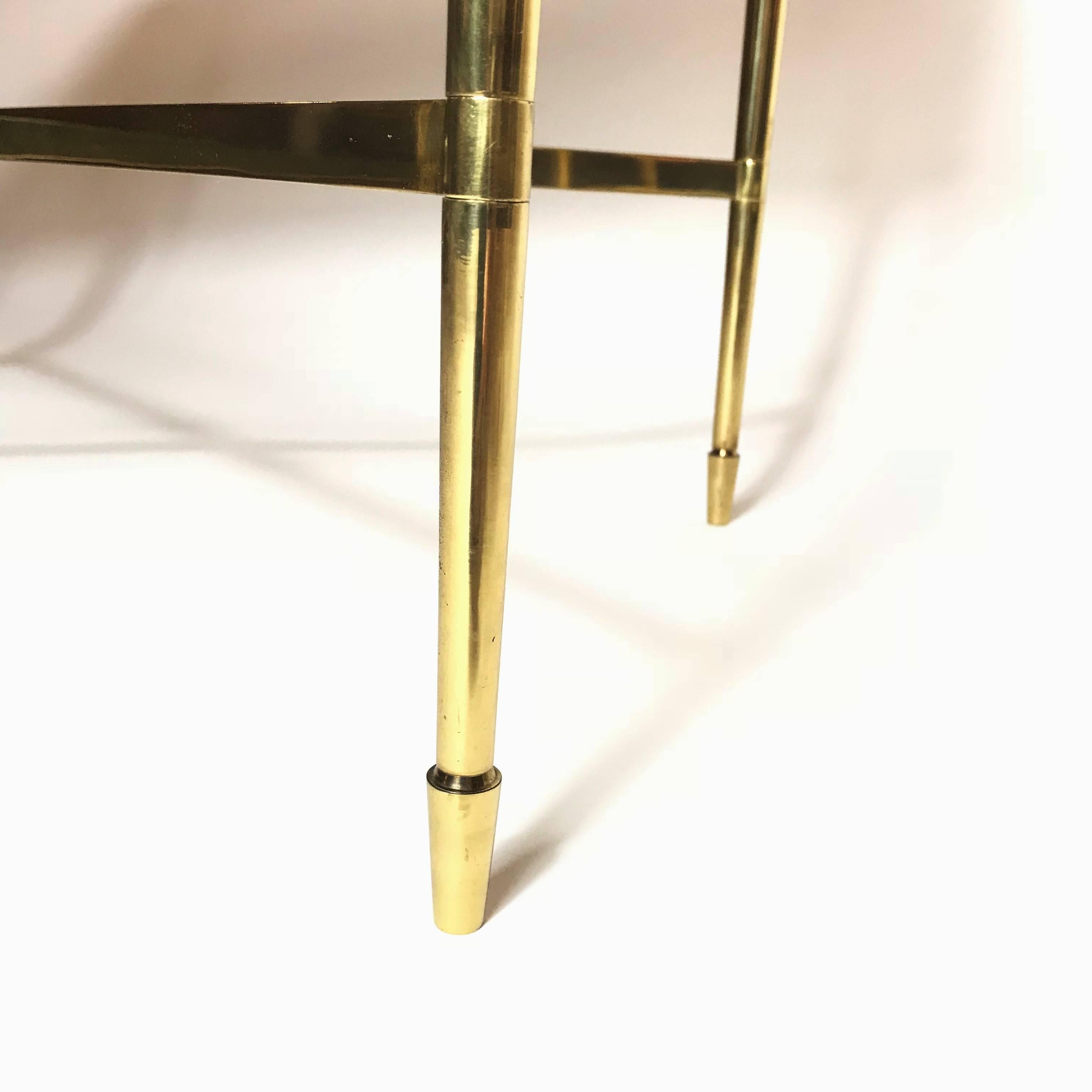 Art Deco Maison Jansen Style Solid Brass Side or End Tables, 1930s, France In Good Condition In Biebergemund, Hessen
