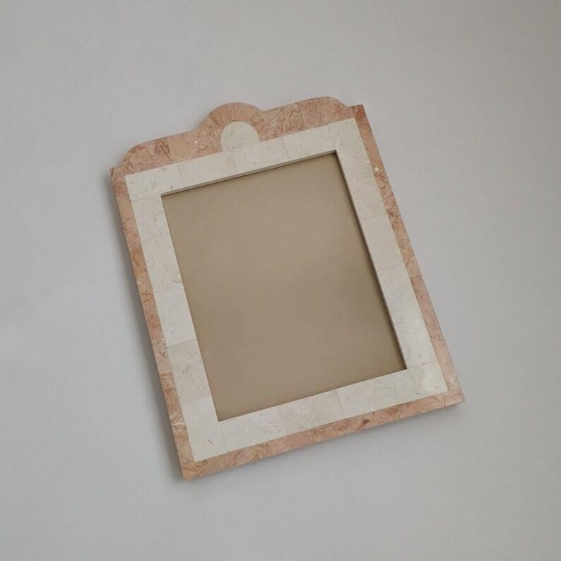 British Art Deco Maitland Smith Picture Frame, Tessellated Stone, c. 1980s
