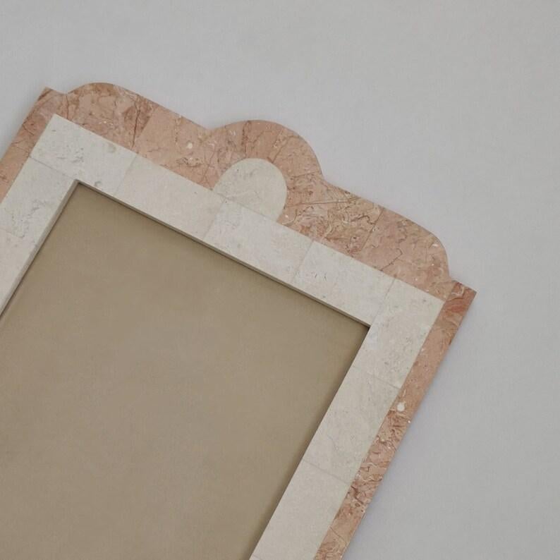 Art Deco Maitland Smith Picture Frame, Tessellated Stone, c. 1980s In Excellent Condition In Boca Raton, FL