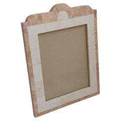 Art Deco Maitland Smith Picture Frame, Tessellated Stone, c. 1980s
