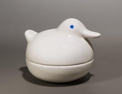 Art Deco Majolica Bird Trinket Box, Ceramica Plinio Italy 1970s