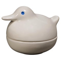 Art Deco Majolica Bird Trinket Box, Ceramica Plinio Italy 1970s