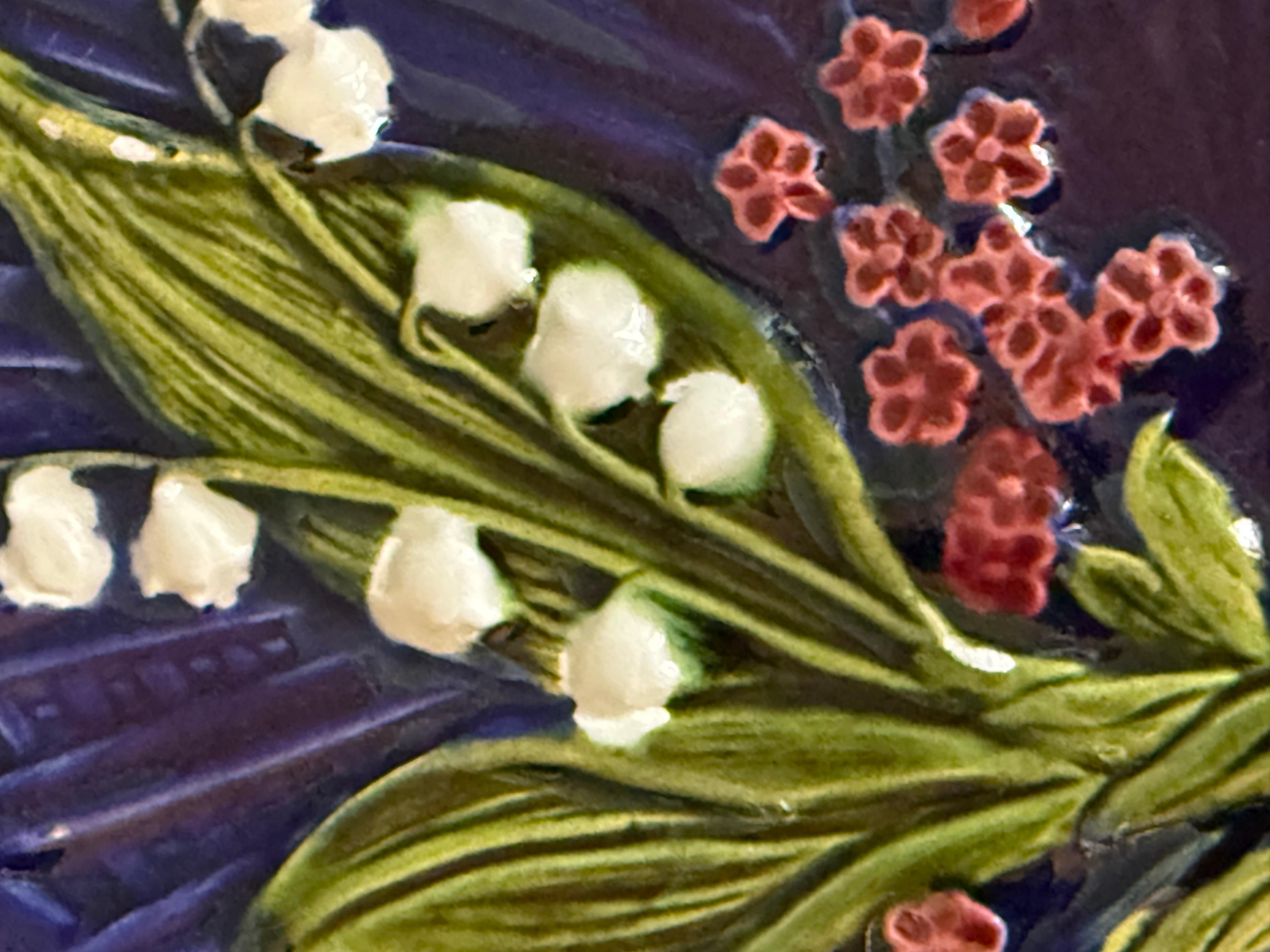 Art Deco Schramberg Majolica 3 piatti Mughetto in vendita 7