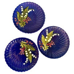 Art Deco Majolica Schramberg 3 plates Lily of the Valley