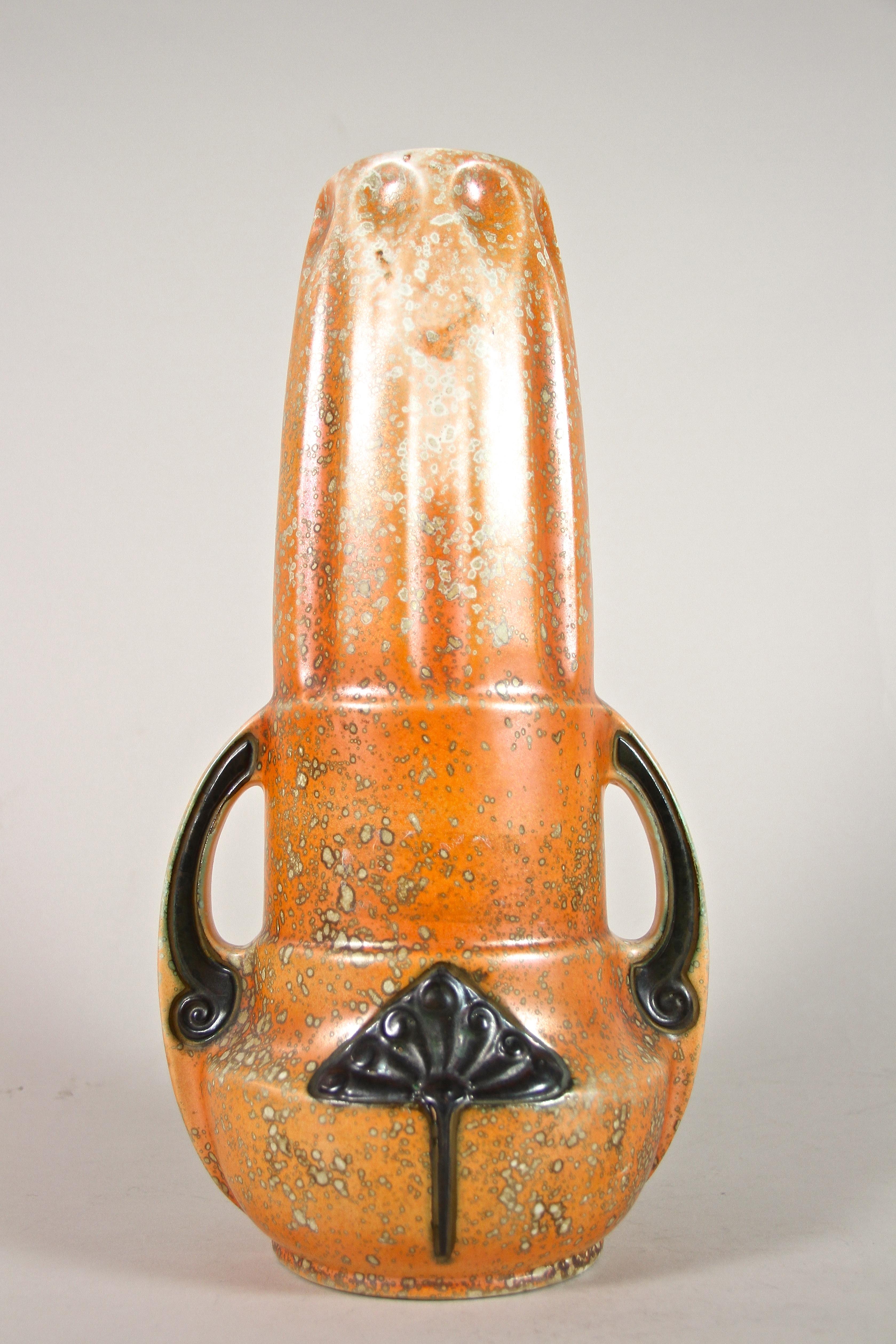 20th Century Art Deco Majolica Vase by Amphora, CZ, circa 1920