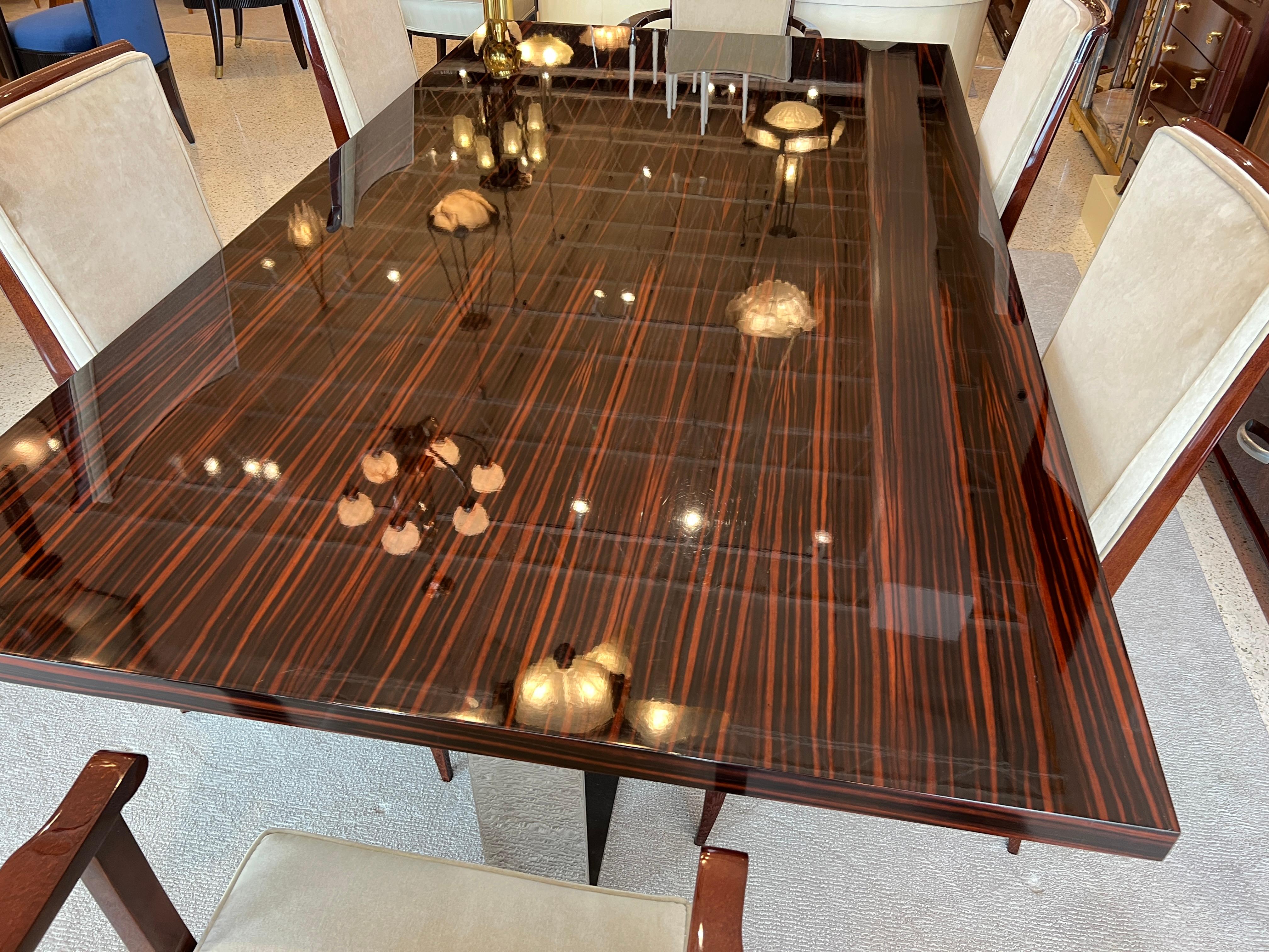 French Art Deco Makassar Dining Table by André Mercier For Sale