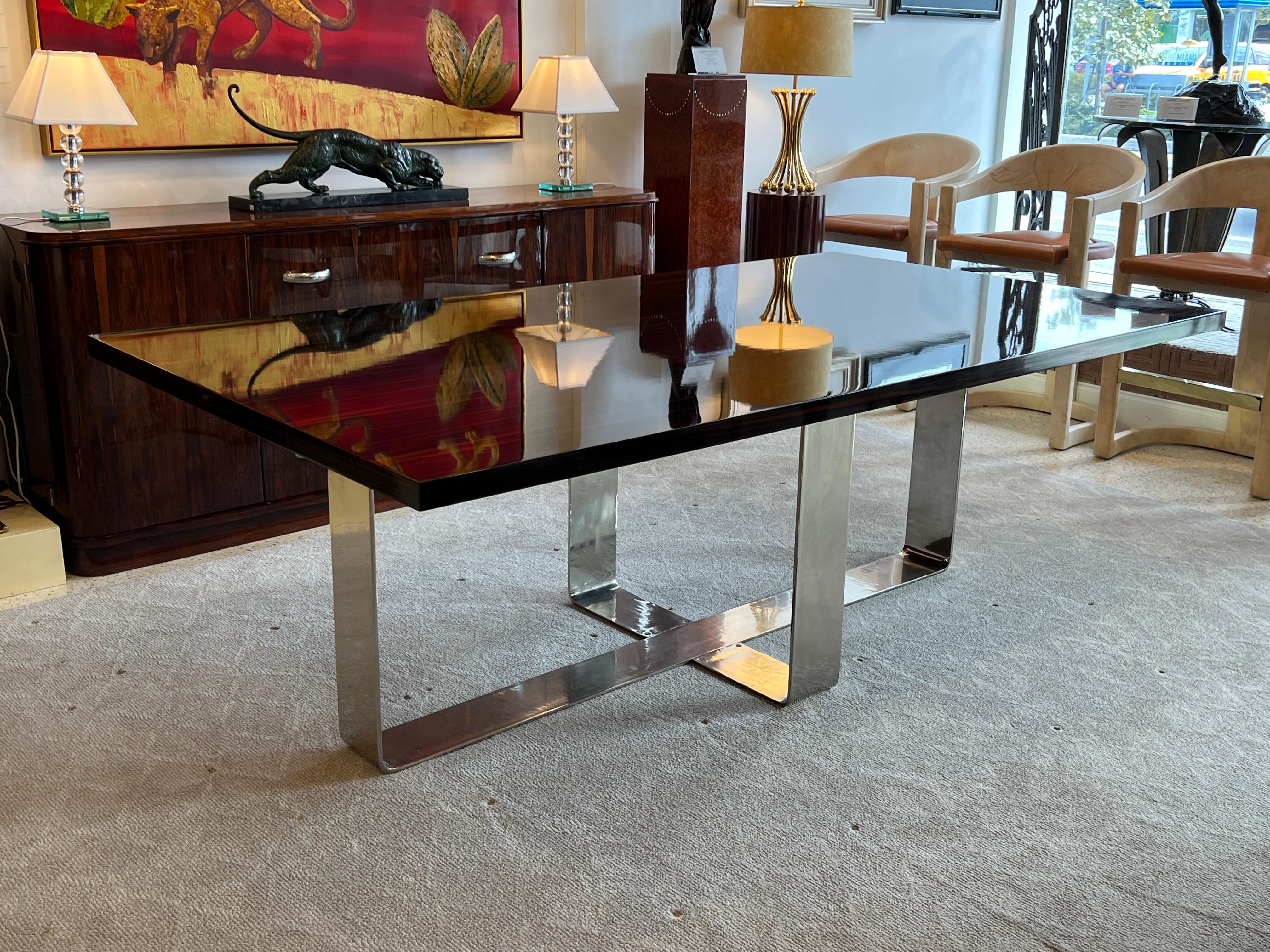 Art Deco Makassar Dining Table by André Mercier In Good Condition For Sale In Miami, FL