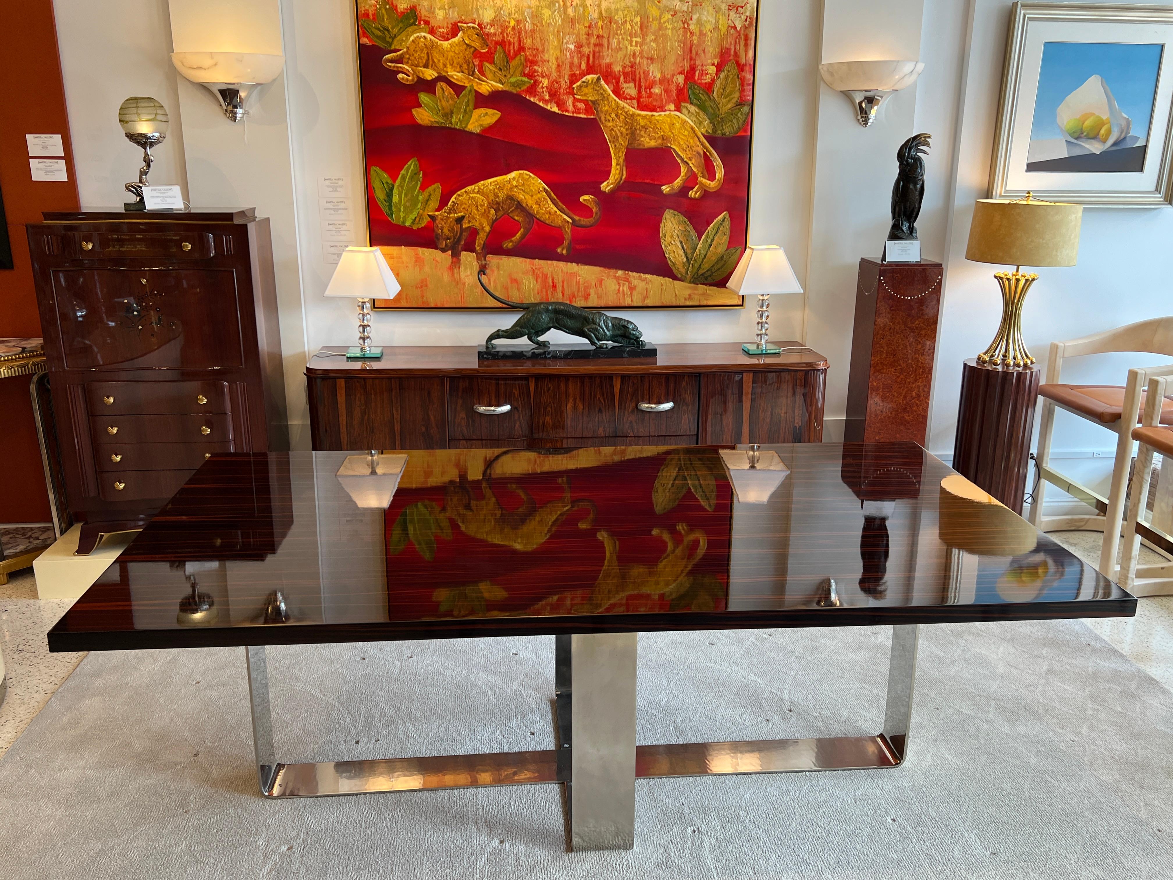 20th Century Art Deco Makassar Dining Table by André Mercier For Sale