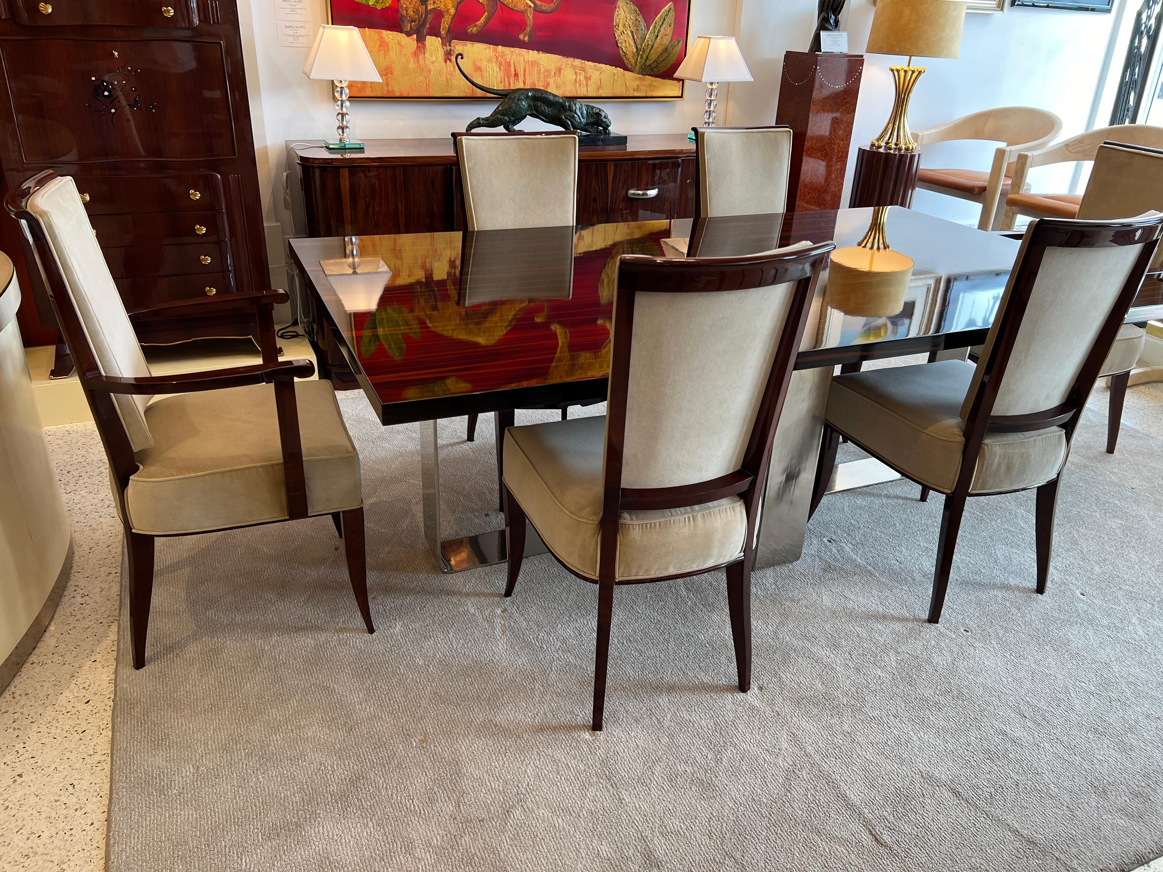 Art Deco Makassar Dining Table by André Mercier For Sale 1
