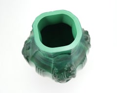 Art Deco Malachite Glass Vase by Artur Pleva for Curt Schlevogt, 1930s