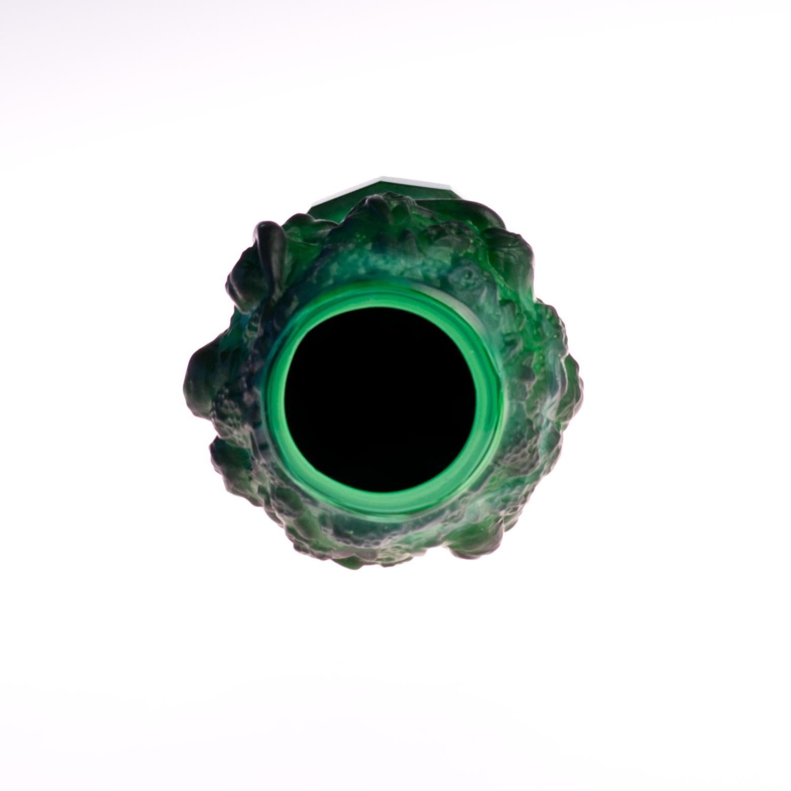 Malachite Vaso in vetro malachite Art Deco di Curt Schlevogt, anni '30 in vendita