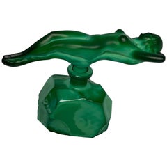 Art Deco Malachite Nude Woman Perfume Bottle