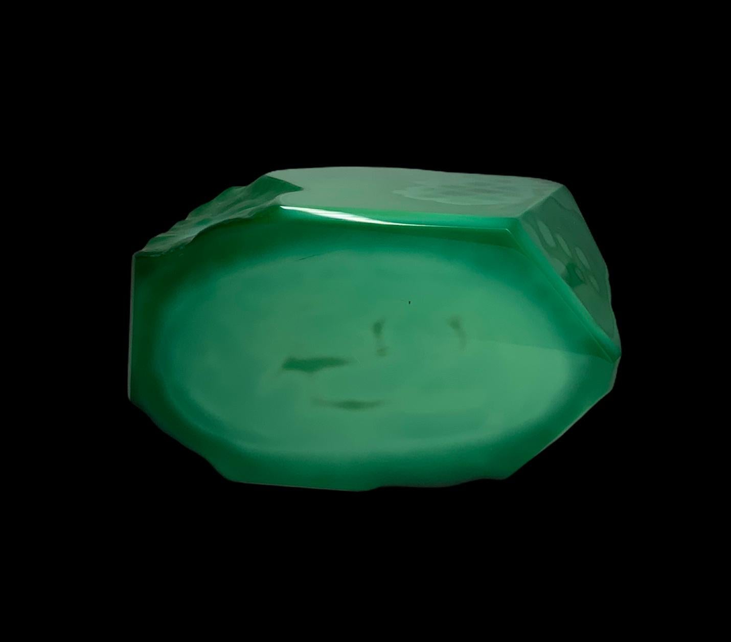 Czech Art Deco Malachite Perfume Bottle