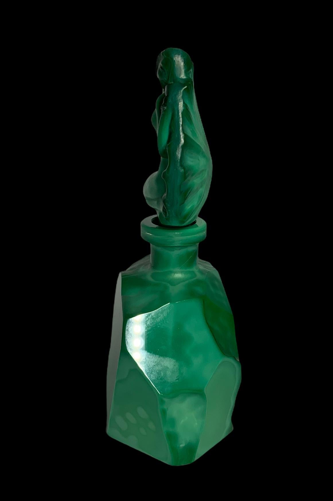20th Century Art Deco Malachite Perfume Bottle
