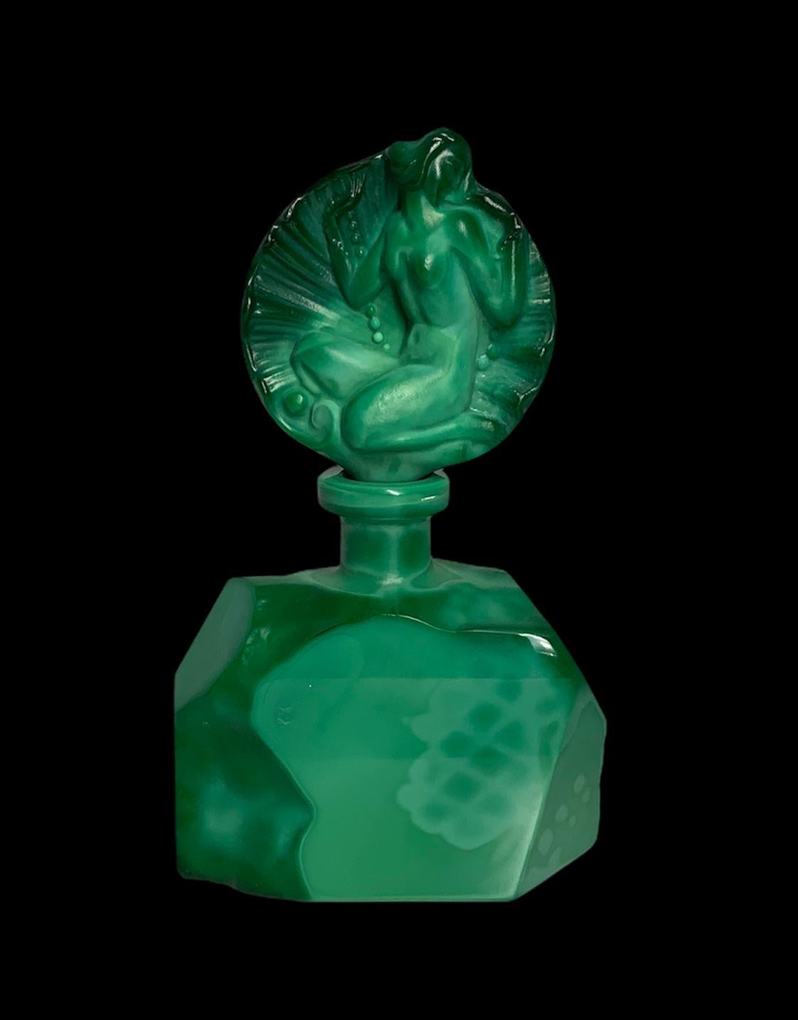 Art Deco Malachite Perfume Bottle 3