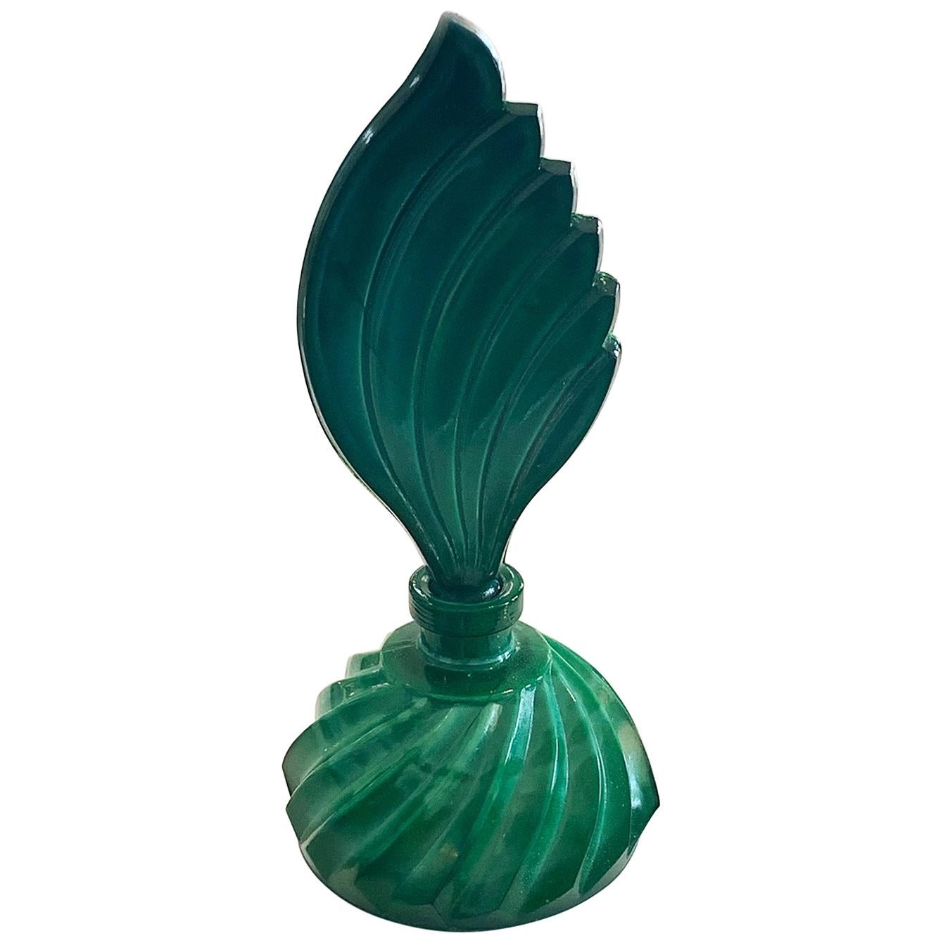 Art Deco Malachite Perfume Scent bottle For Sale