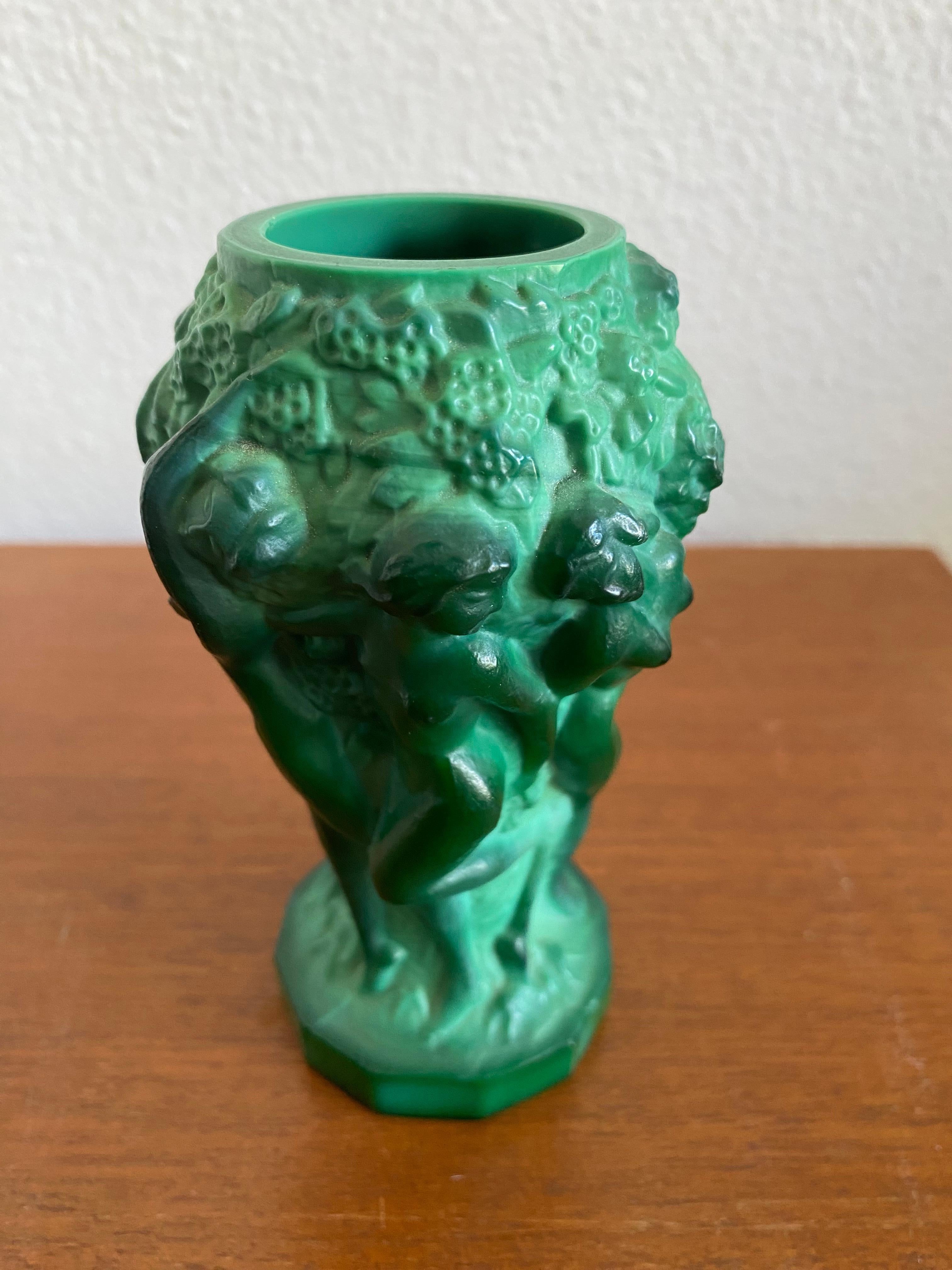 Art Deco Malachite Vase by Curt Schlevogt In Good Condition For Sale In Waddinxveen, ZH