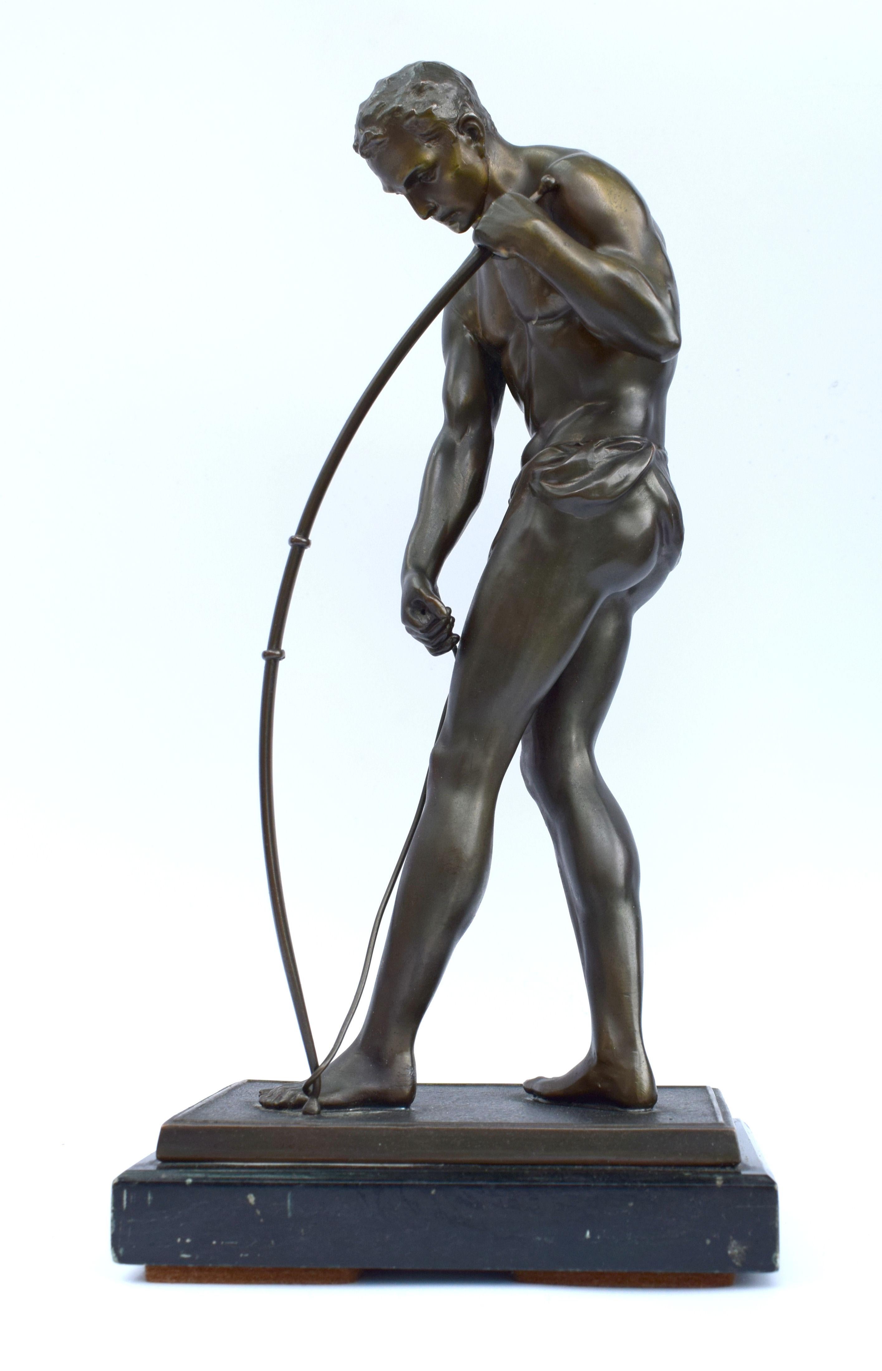 Art Deco Male Bronze Figure, France, circa 1930 2