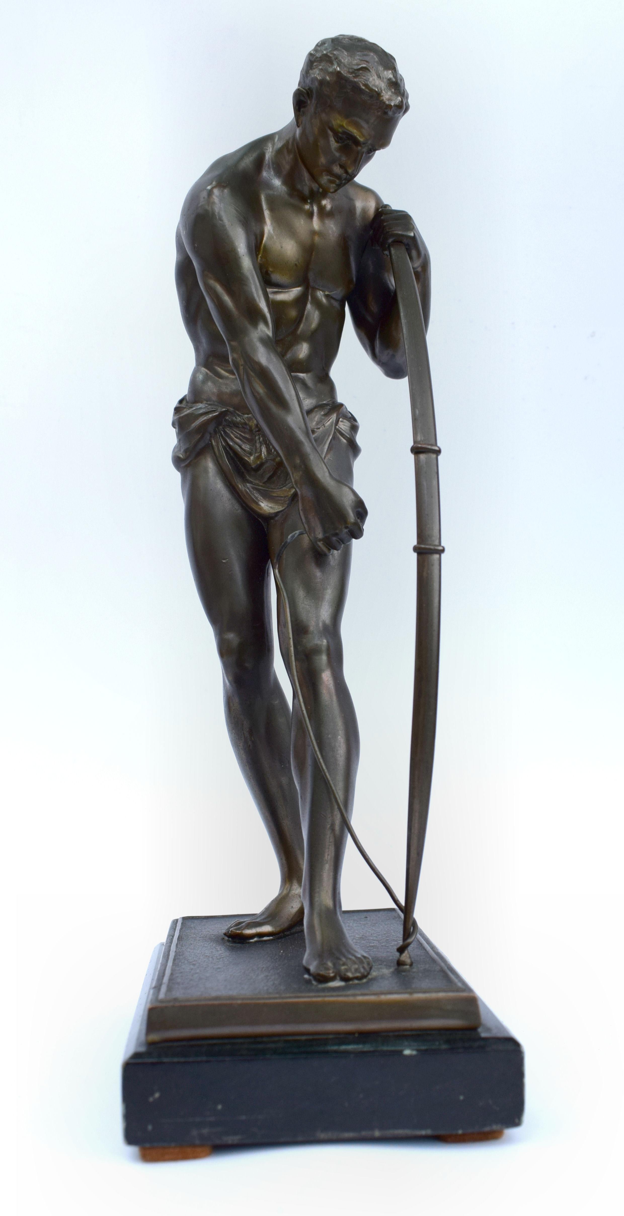 Art Deco Male Bronze Figure, France, circa 1930 In Good Condition In Devon, England