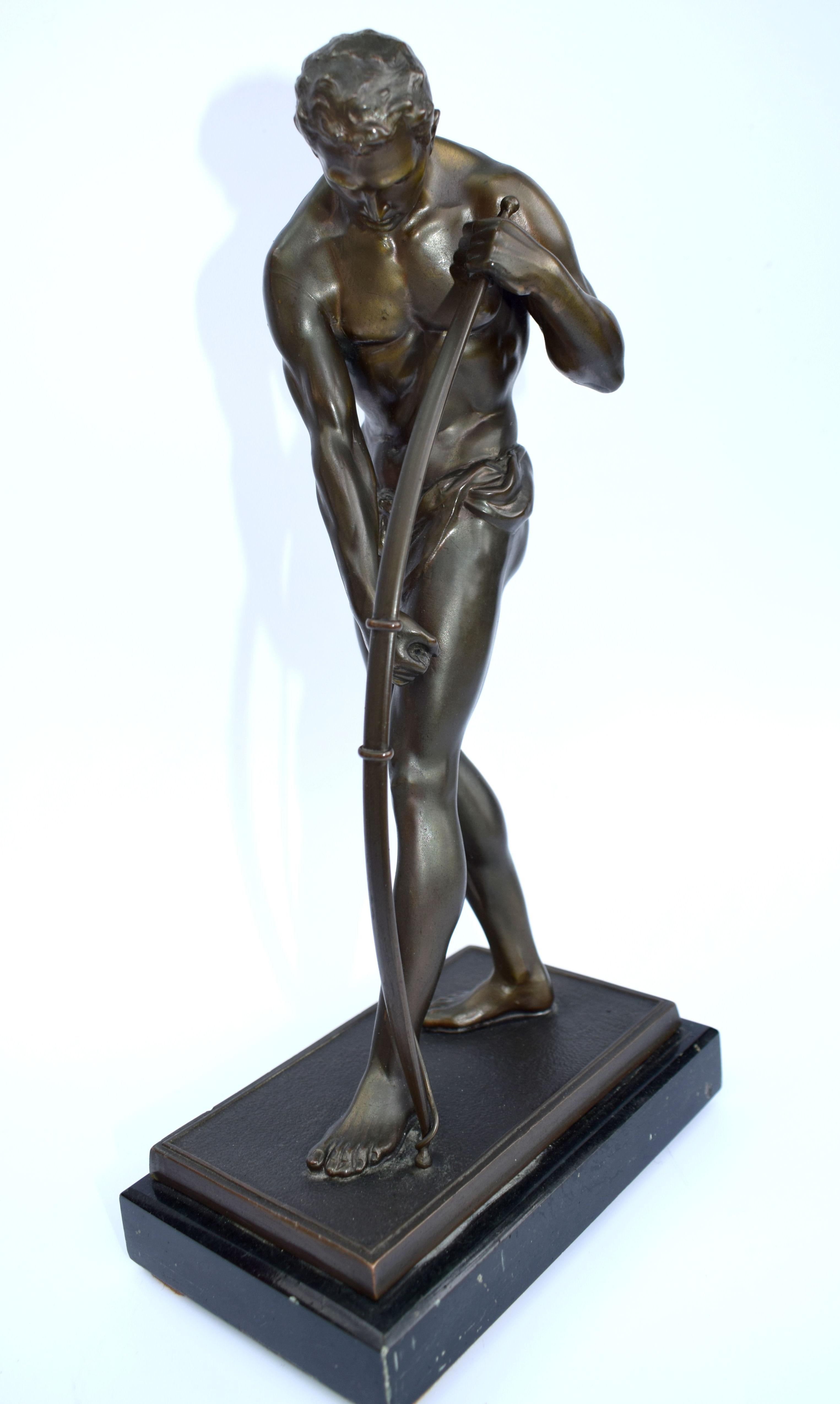 20th Century Art Deco Male Bronze Figure, France, circa 1930