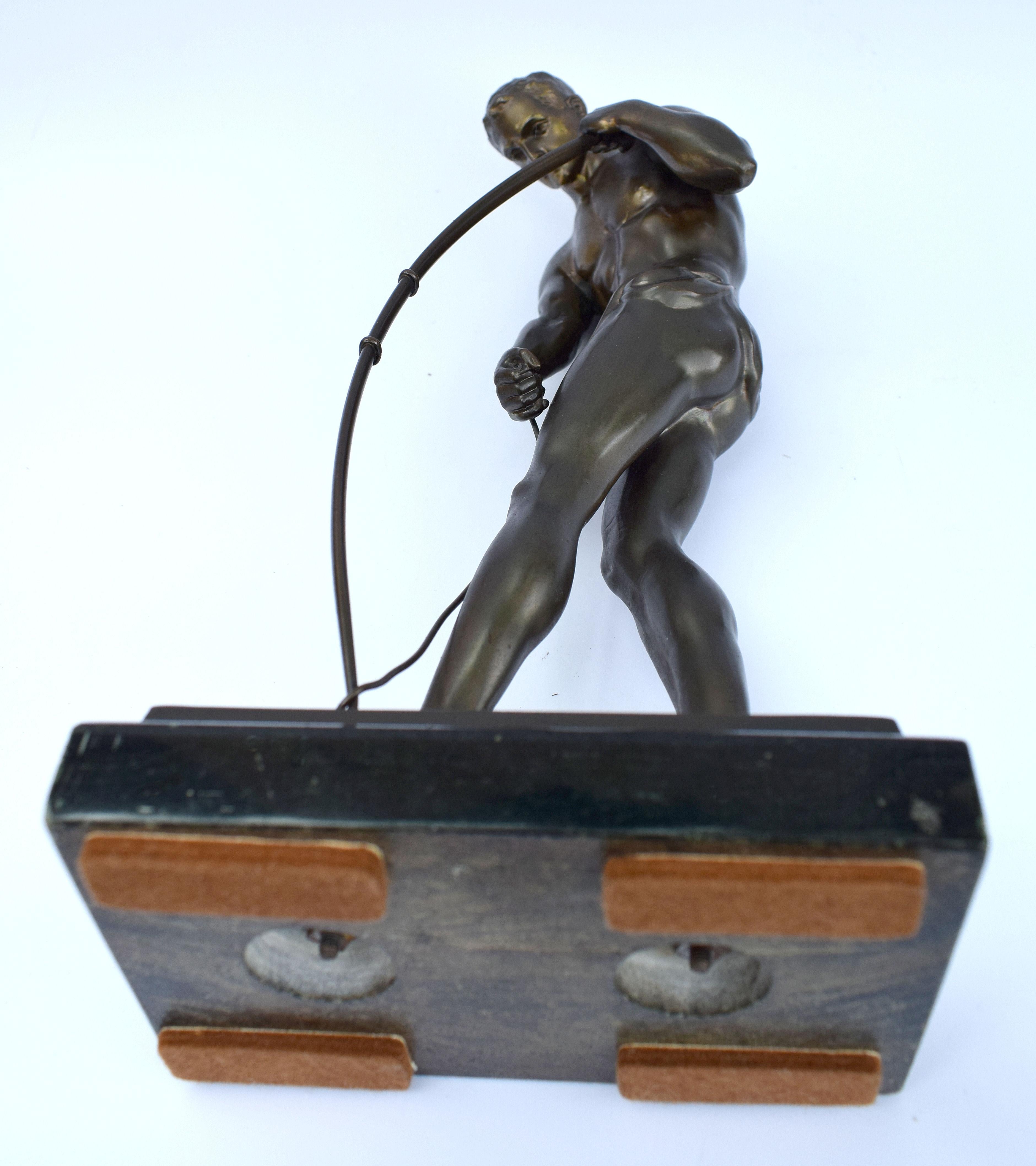 Art Deco Male Bronze Figure, France, circa 1930 1