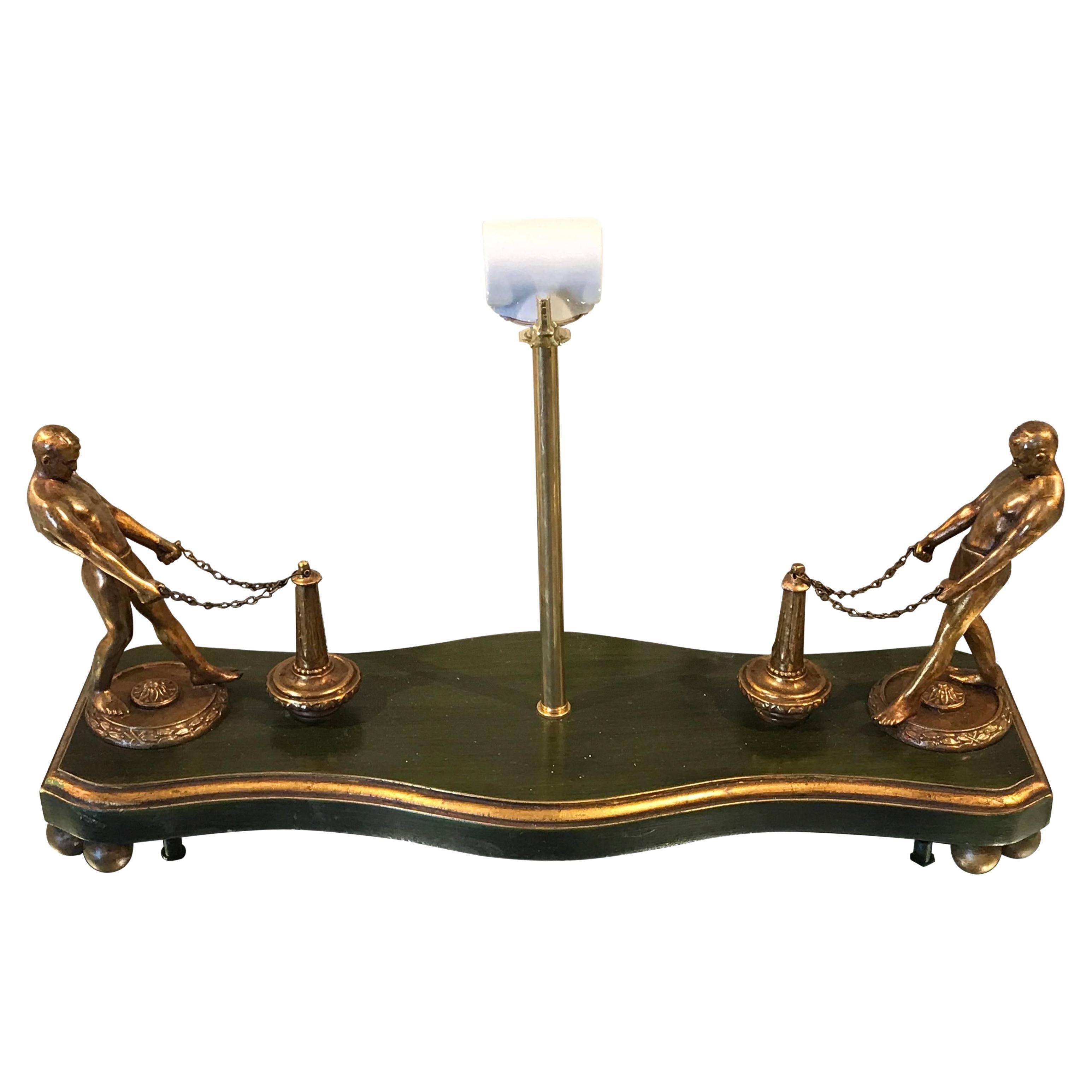 Art Deco Figural Lamp by Limousin For Sale at 1stDibs