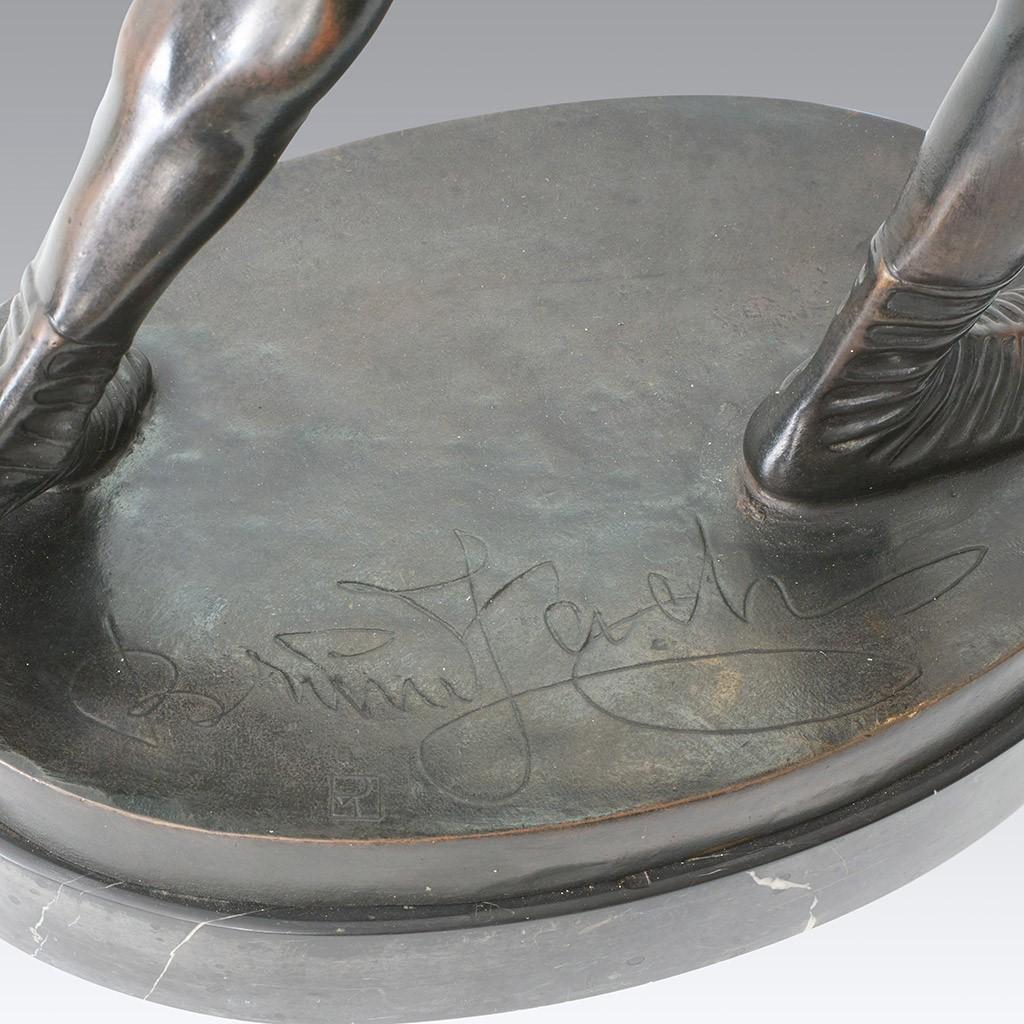 Art Déco-Studie aus patinierter Bronze mit dem Titel 'Power Lifter' von Bruno Zach im Angebot 6