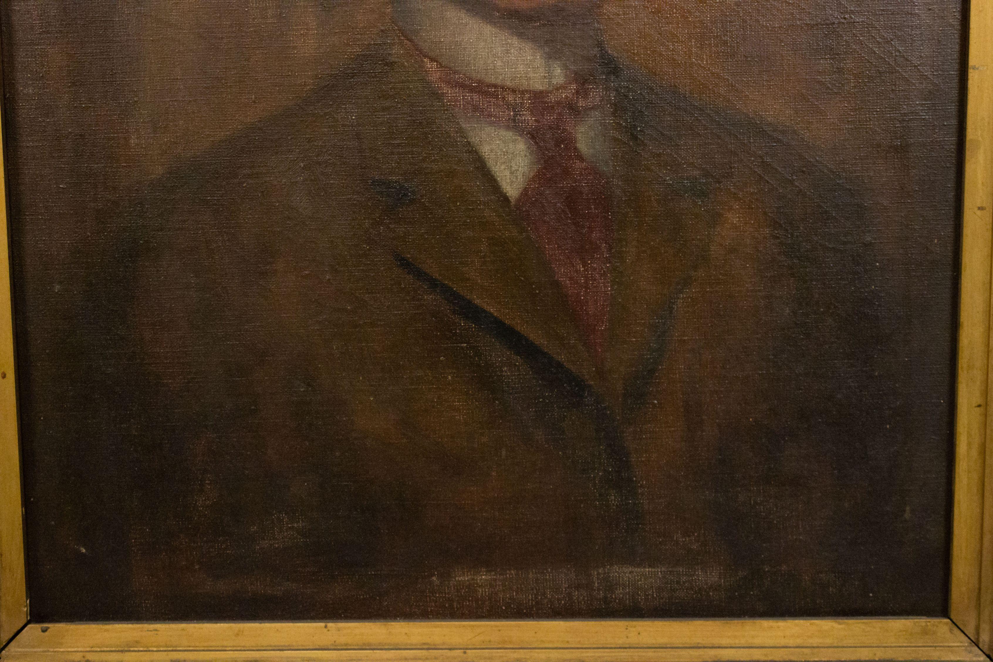 Hand-Painted Art Deco Male Portrait For Sale