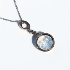Art Deco Man in the Moon and Diamond Necklace