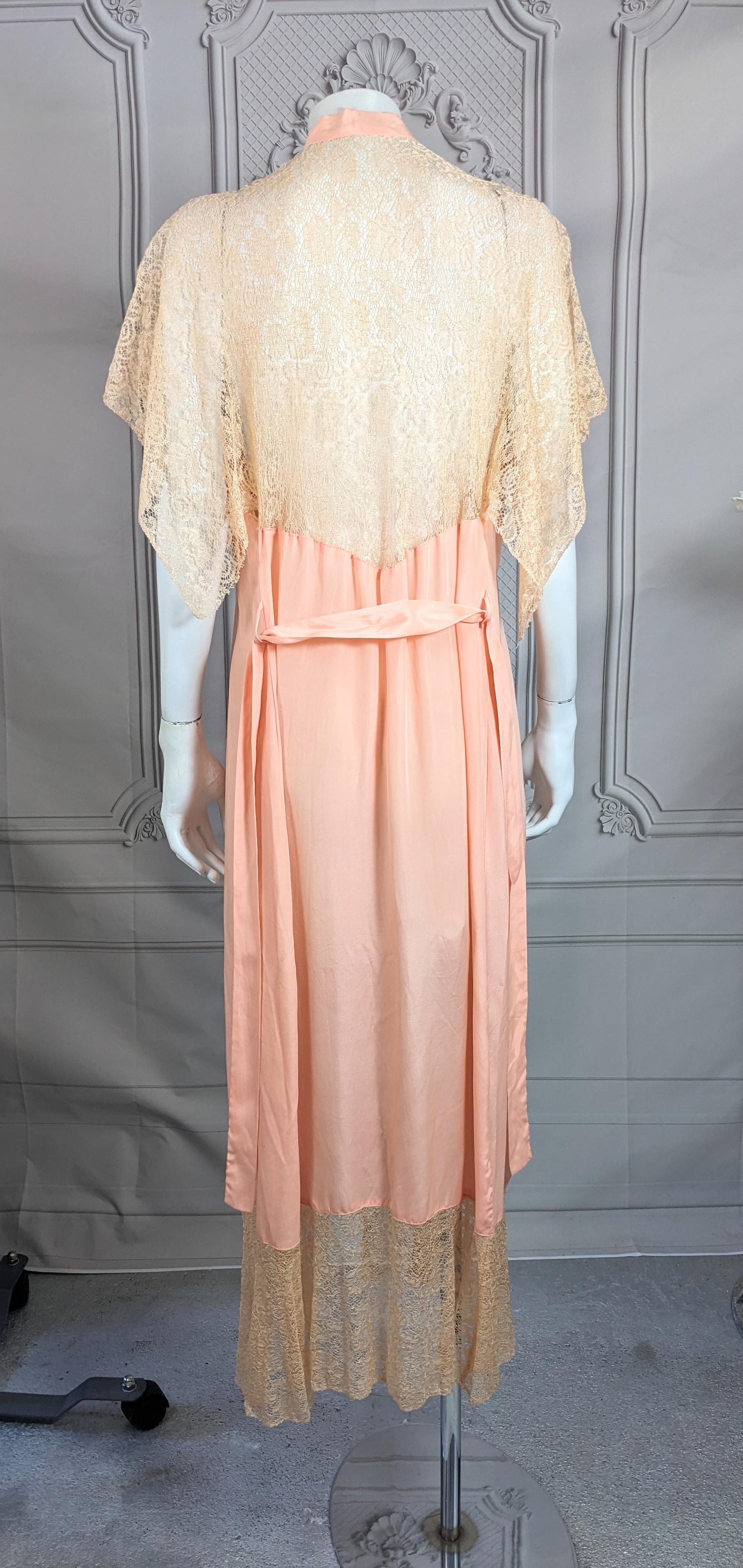 Art Deco Mandarin Collar Lingerie Wrap Dress For Sale 6