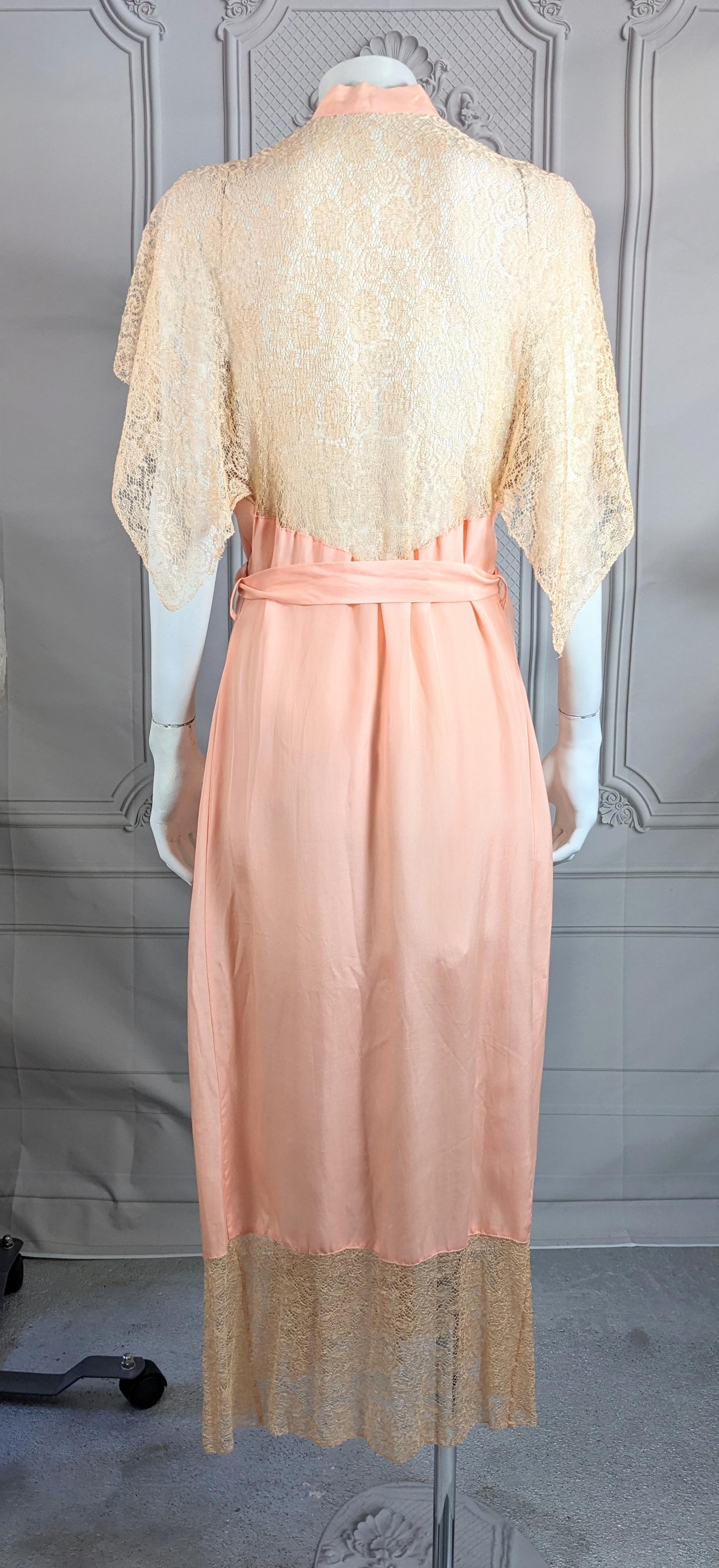 Art Deco Mandarin Collar Lingerie Wrap Dress For Sale 3