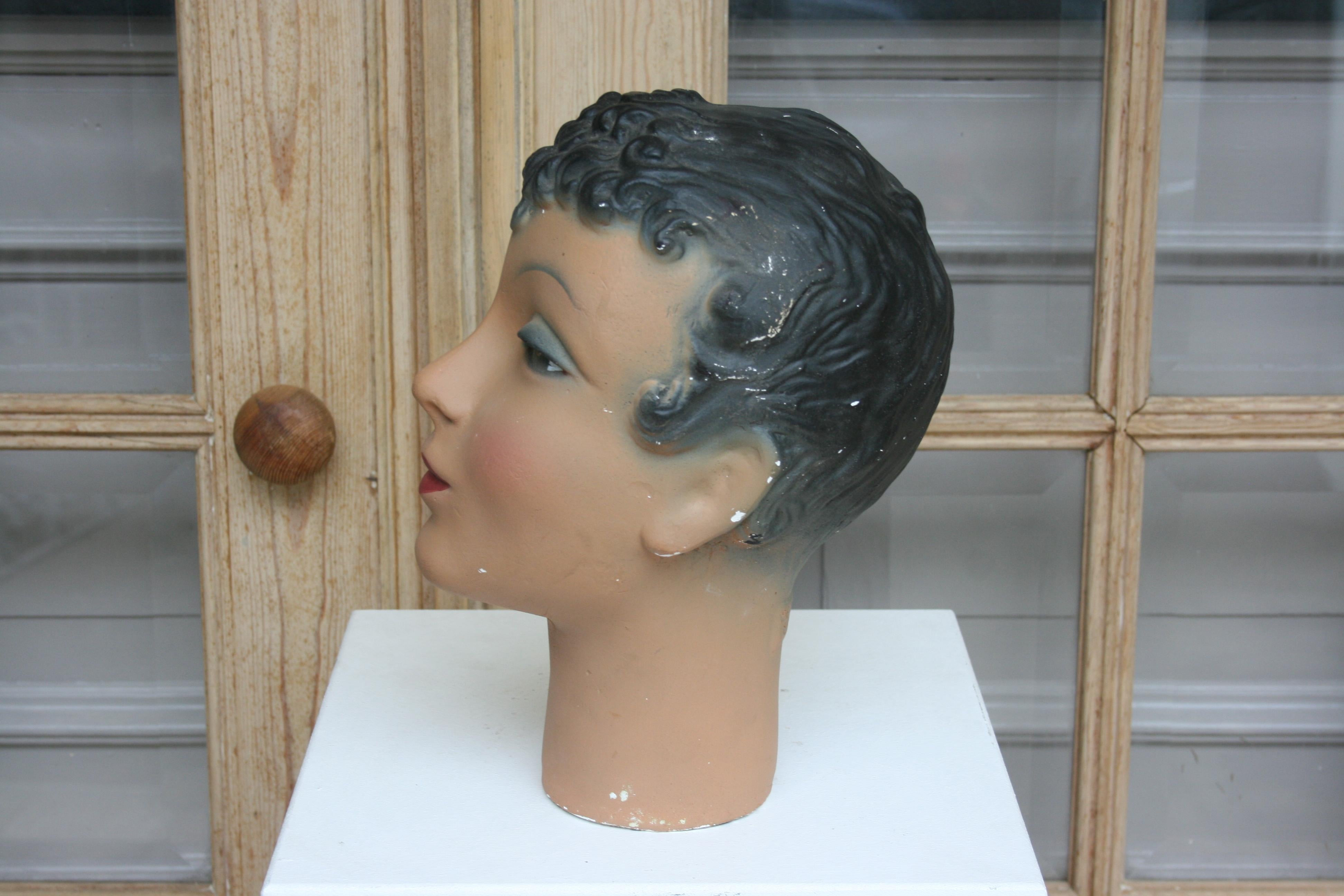 Art Deco Mannequin Head of a Young Lady from Brussels For Sale 2