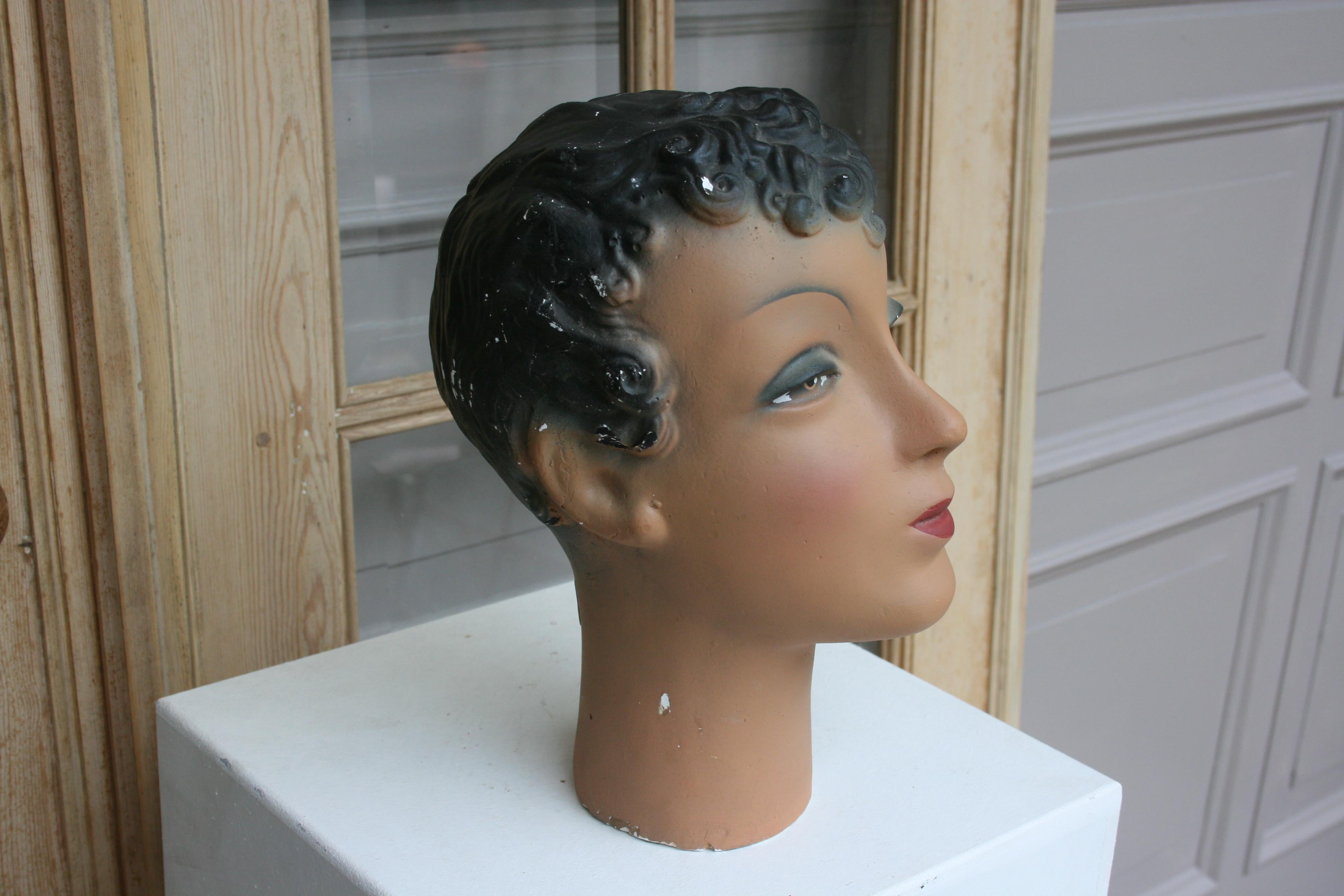 Mid-20th Century Art Deco Mannequin Head of a Young Lady from Brussels For Sale