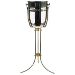 Vintage Art Deco Manner Champagne Cooler in Polished Aluminium on Tripod