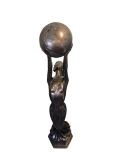 Statua a grandezza naturale in stile Art Deco "Il mondo è suo".
