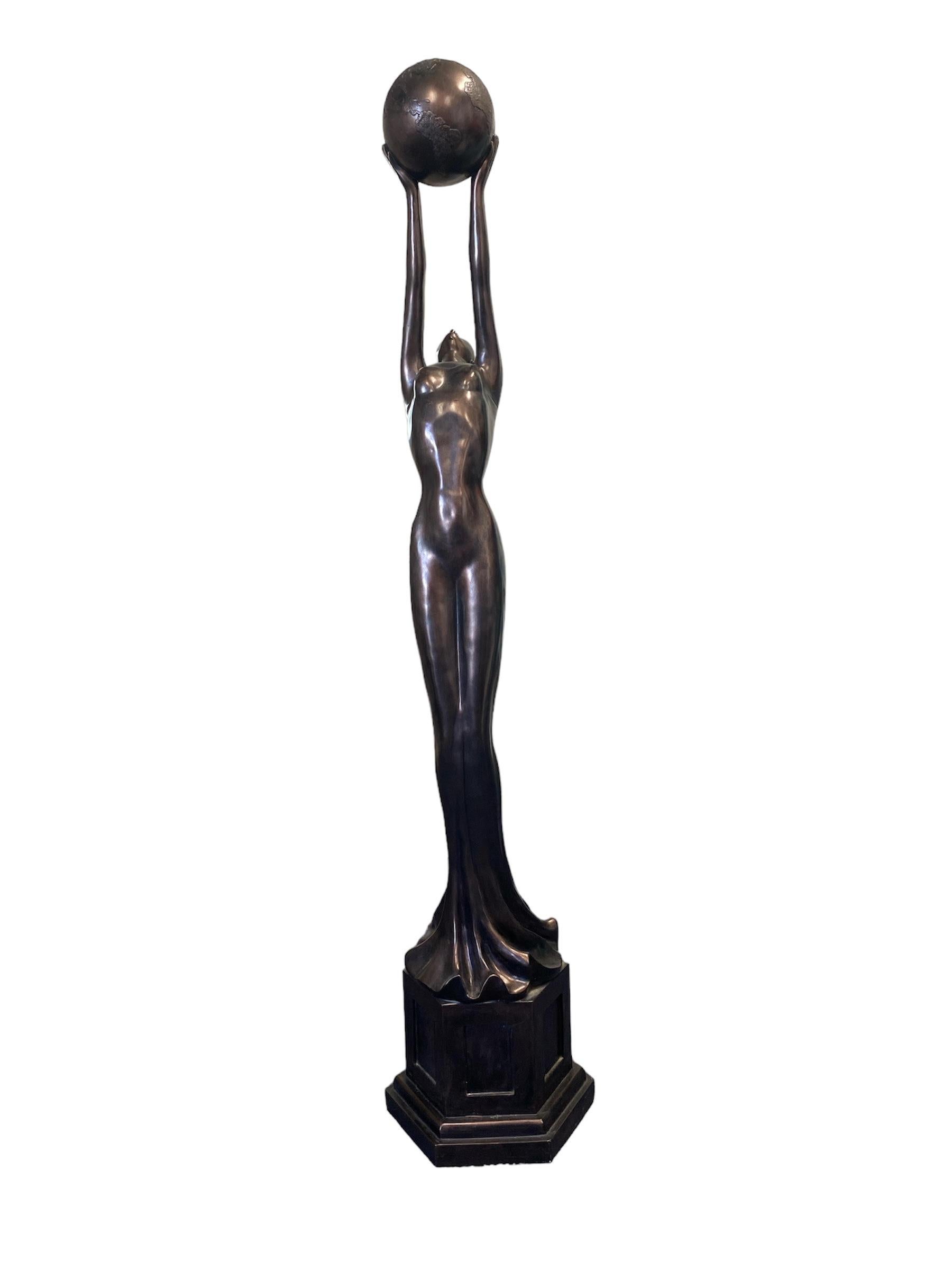 American Art Deco Manner Life Sized Statue 