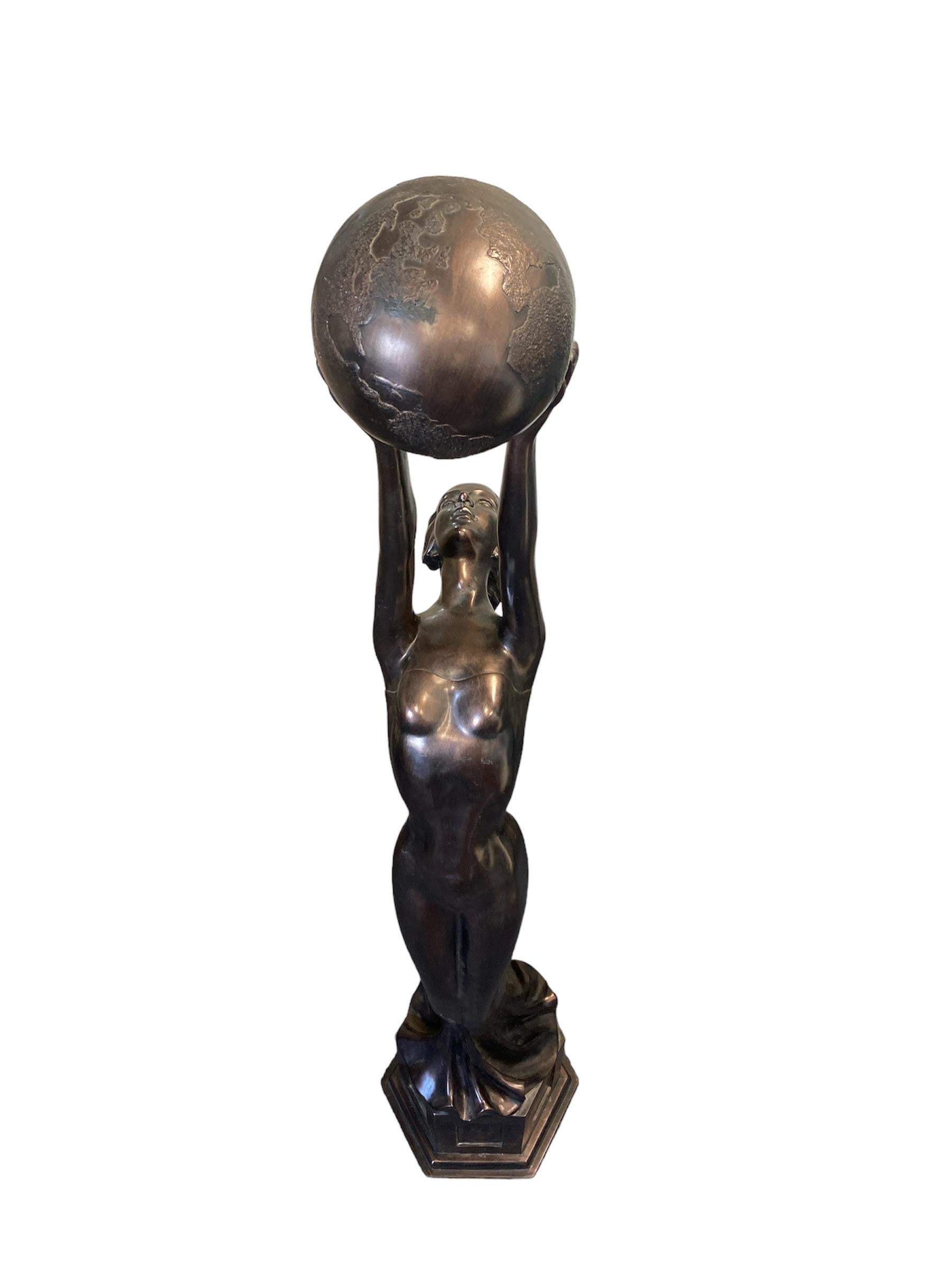 Molded Art Deco Manner Life Sized Statue 