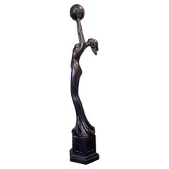 Art Deco Manner Life Sized Statue "The World Is Hers"