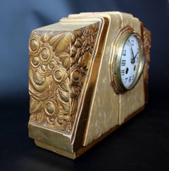 Art Deco Mantel Clock Attributed to Süe et Mare 8 Day Movement French circa 1925