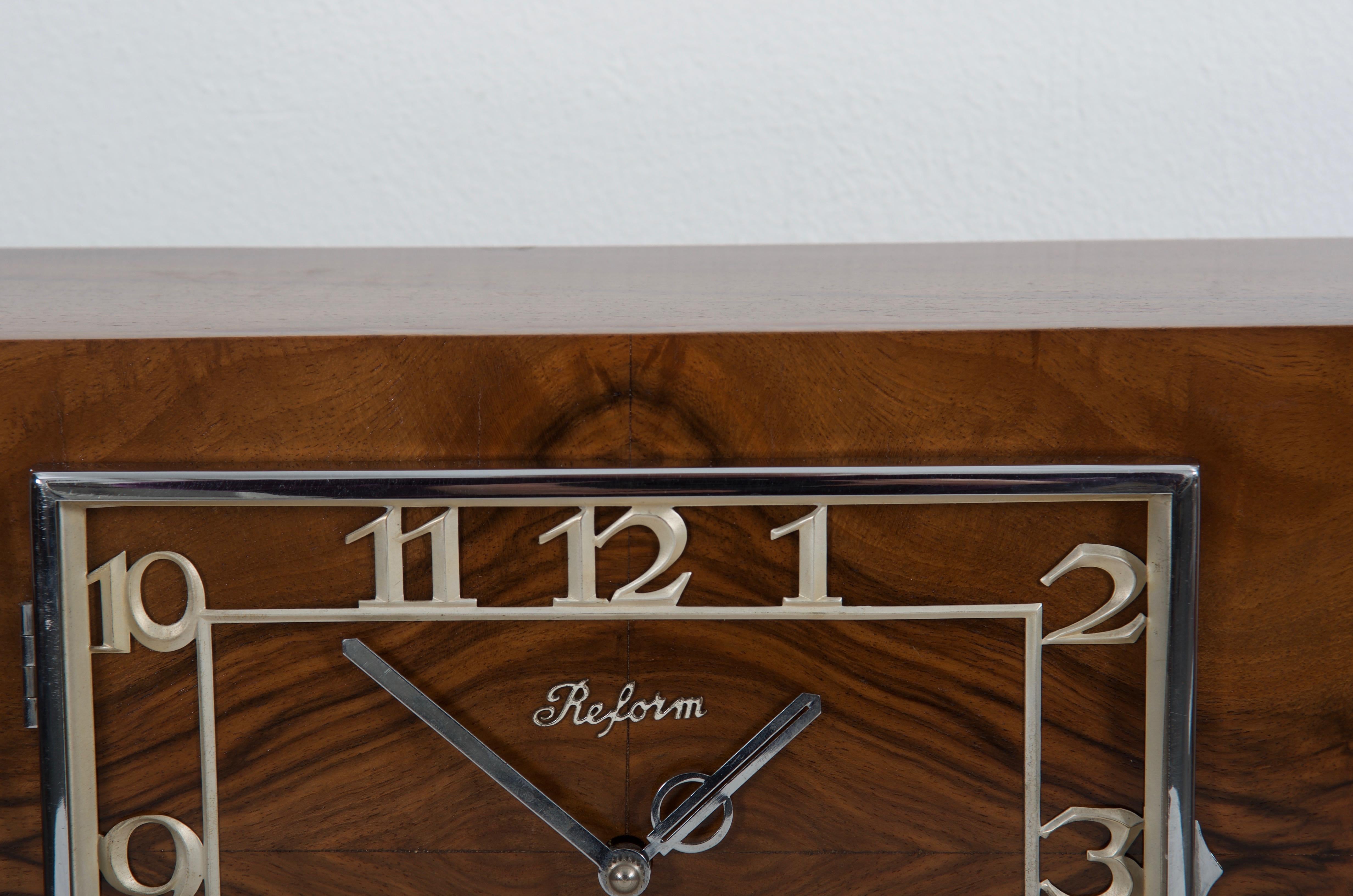 art deco wooden mantel clock