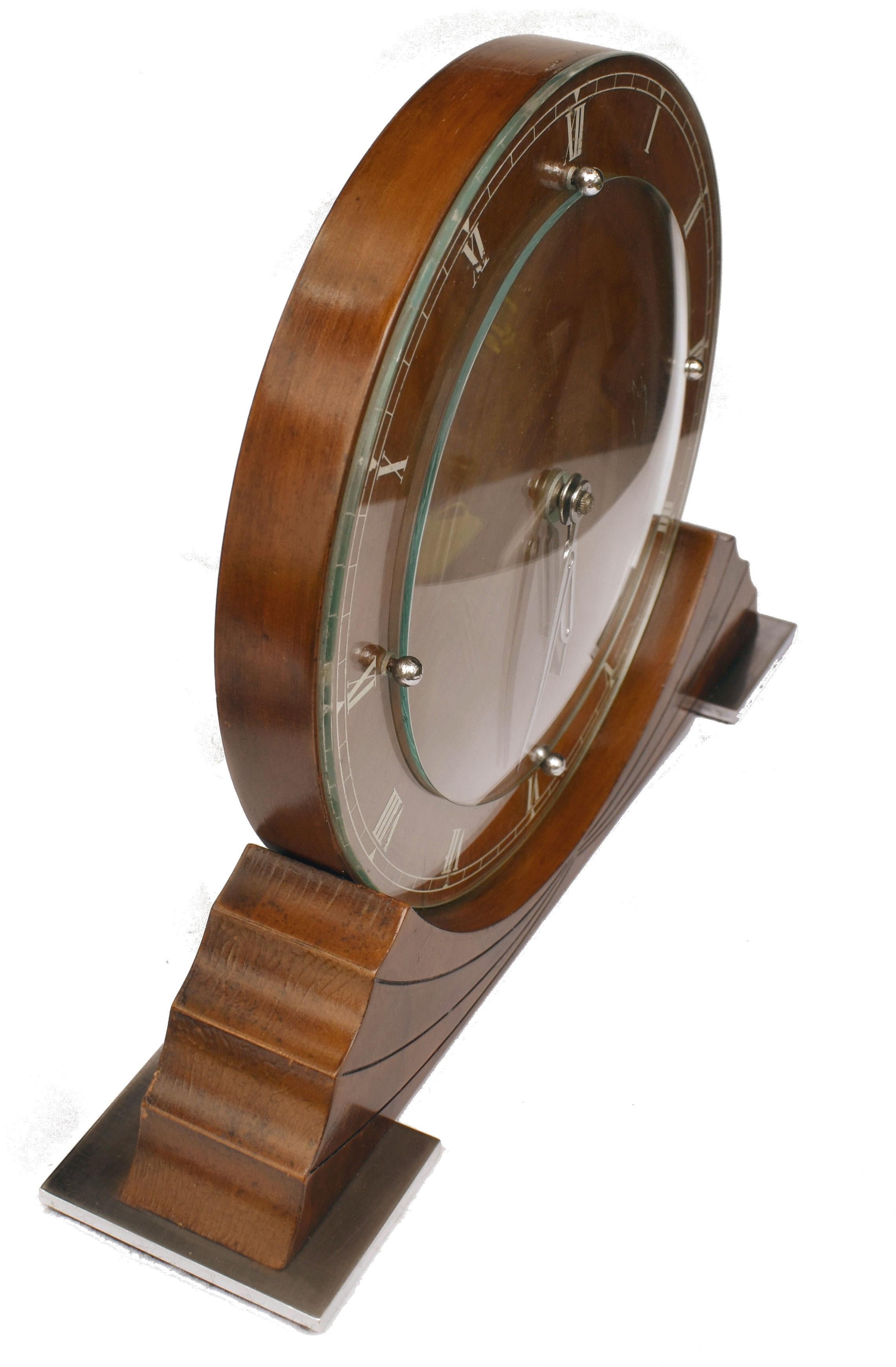 English Art Deco Mantle Clock by Ferranti, England, C1938